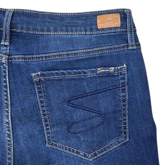 Seven7 Sunset Denim Bermuda Shorts Women's Size 10 Blue Rolled Cuffs Stretch - Picture 6 of 11